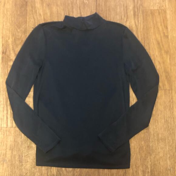 Daytrip Dark Gray Open Back Mock Neck Long Sleeve Blouse Top Size Small - Picture 2 of 11